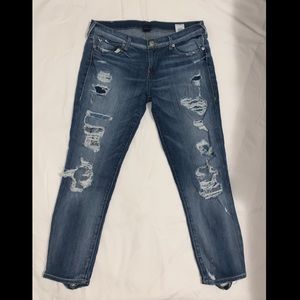 True Religion Mid-rise Ripped Jeans